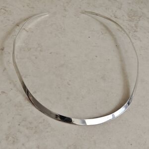 Vintage Rigid Collar Chocker Sterling Silver Necklace